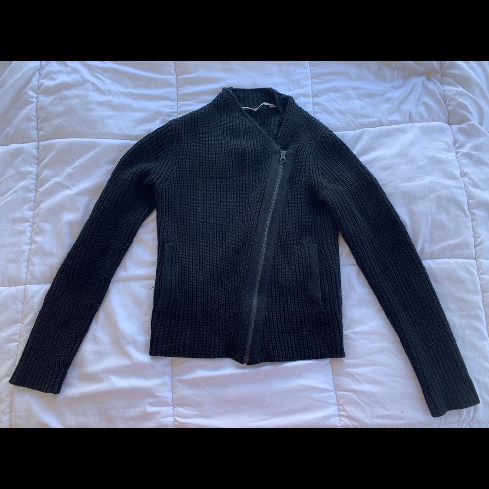 Athleta Asymmetrical Black Knit Sweater